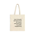 Friends Got Married in Vegas, Funny Wedding Tote Bag, Bridal Party Gift, Unique Wedding Favor