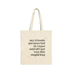 Friends Got Married in Vegas, Funny Wedding Tote Bag, Bridal Party Gift, Unique Wedding Favor